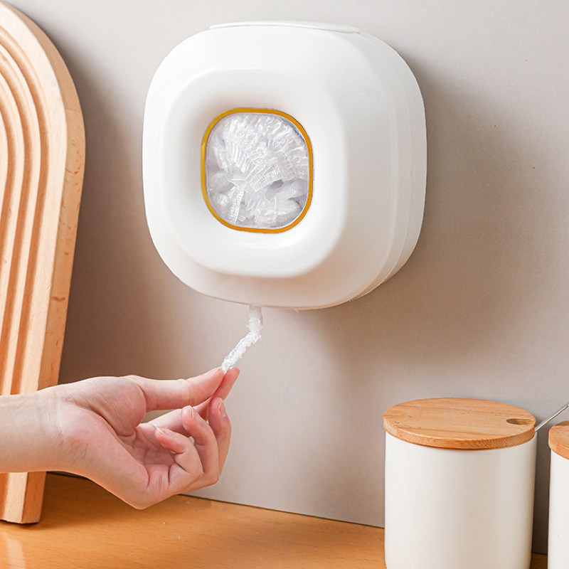 Organizador de fundas de film transparente desechable, extraíble, para montar en la pared, para el hogar y la cocina, sin perforaciones