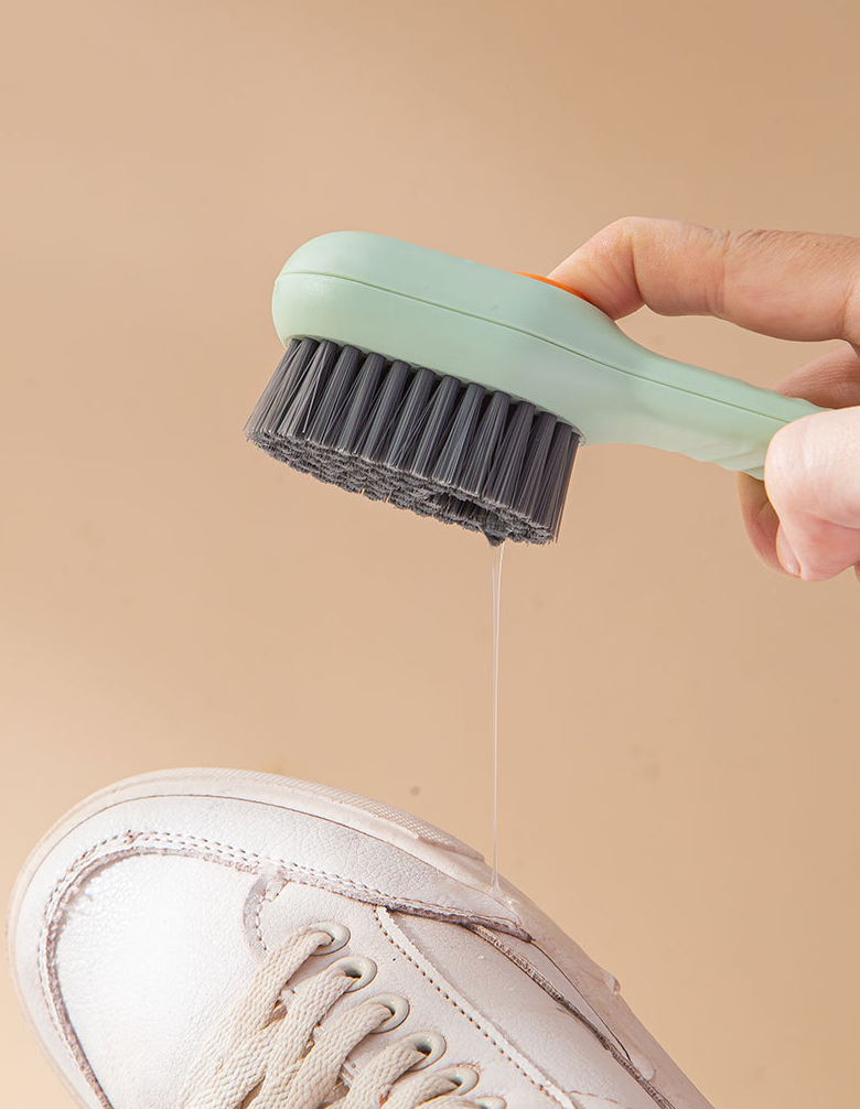 Multifunctional Shoe Brush, Household Push Type Automatic Liquid Filling Laundry Brush, Laundry, Shoe Cleaning Brush