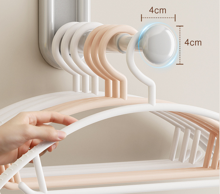 Clothes rack storage, no-punch household wall-mounted retractable storage rack, wall hangers, storage racks