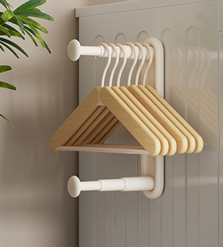 Clothes rack storage, no-punch household wall-mounted retractable storage rack, wall hangers, storage racks