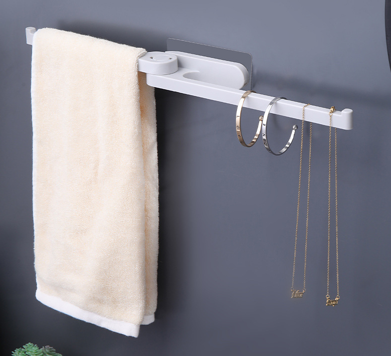 Clothes rack organizer, balcony organizer, no-punch drying clothes rack, wall-mounted put clip hooks