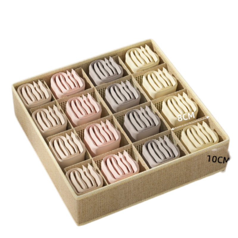 Organizador de ropa interior y calcetines con cajón, caja con compartimentos plegable 3 en 1 para el hogar, caja organizadora de tela