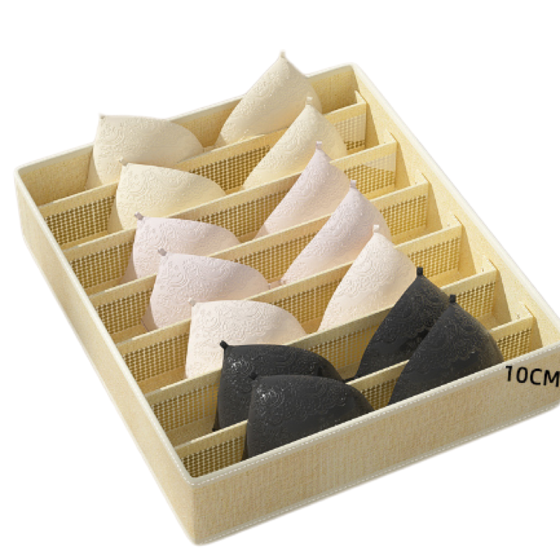 Drawer underwear sock organizer, household 3-in-1 folding compartment box, fabric organizer box