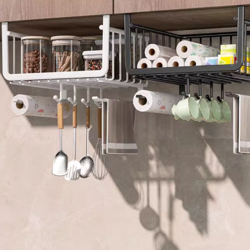 Kitchen hanging storage racks, cabinet cabinet layered racks, storage artifacts