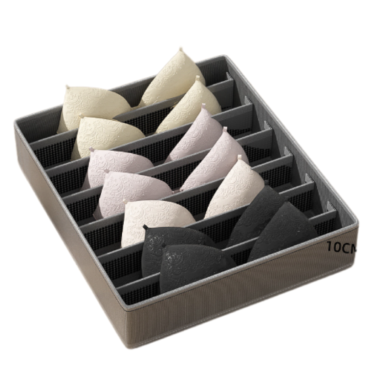 Drawer underwear sock organizer, household 3-in-1 folding compartment box, fabric organizer box