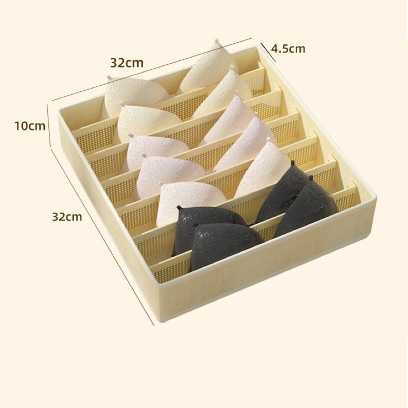 Organizador de ropa interior y calcetines con cajón, caja con compartimentos plegable 3 en 1 para el hogar, caja organizadora de tela