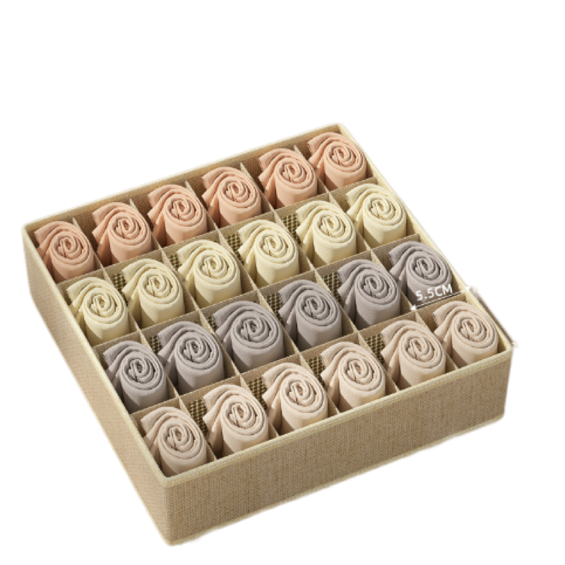 Organizador de ropa interior y calcetines con cajón, caja con compartimentos plegable 3 en 1 para el hogar, caja organizadora de tela
