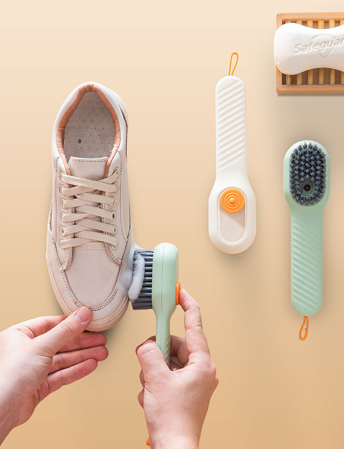 Multifunctional Shoe Brush, Household Push Type Automatic Liquid Filling Laundry Brush, Laundry, Shoe Cleaning Brush