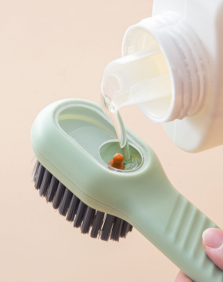 Multifunctional Shoe Brush, Household Push Type Automatic Liquid Filling Laundry Brush, Laundry, Shoe Cleaning Brush