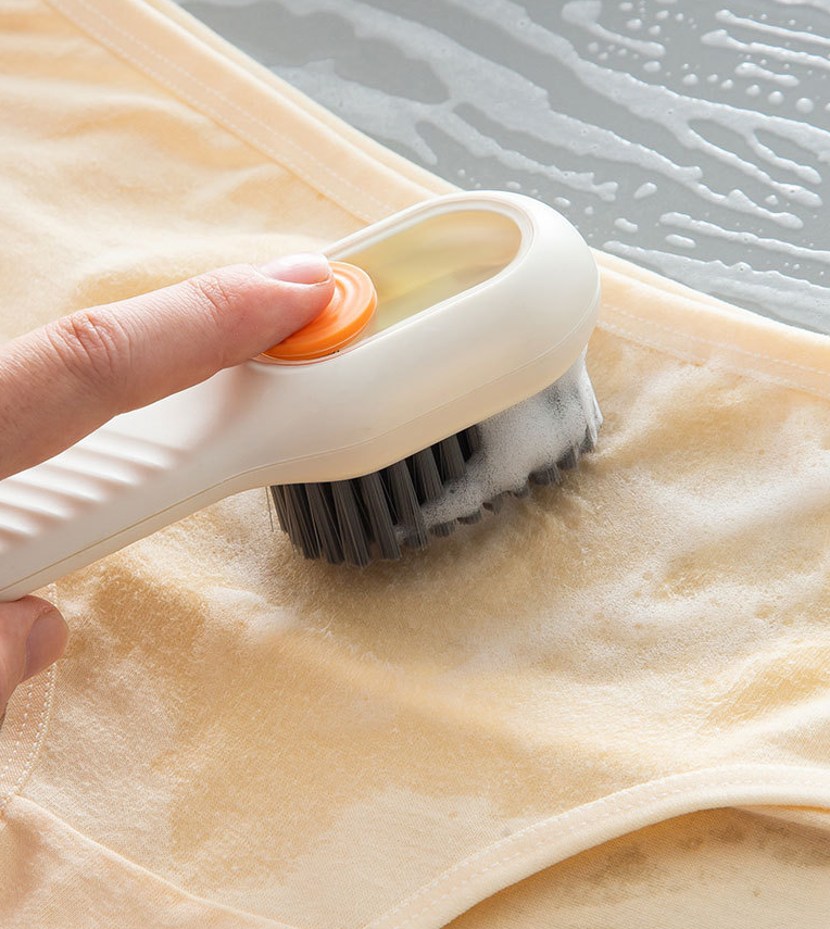 Multifunctional Shoe Brush, Household Push Type Automatic Liquid Filling Laundry Brush, Laundry, Shoe Cleaning Brush