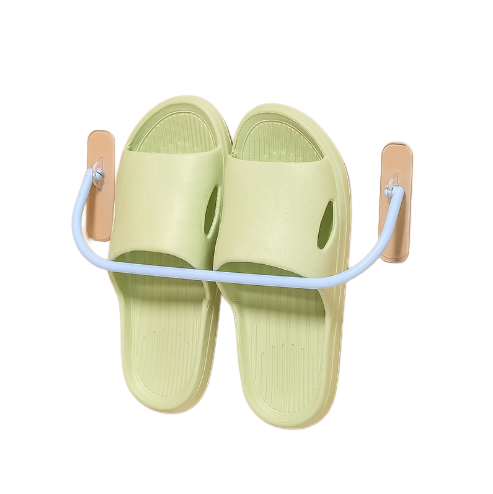 Wall mounted no-punch bathroom door shoe organizer, indoor draining wall shelf, bathroom slipper shelf