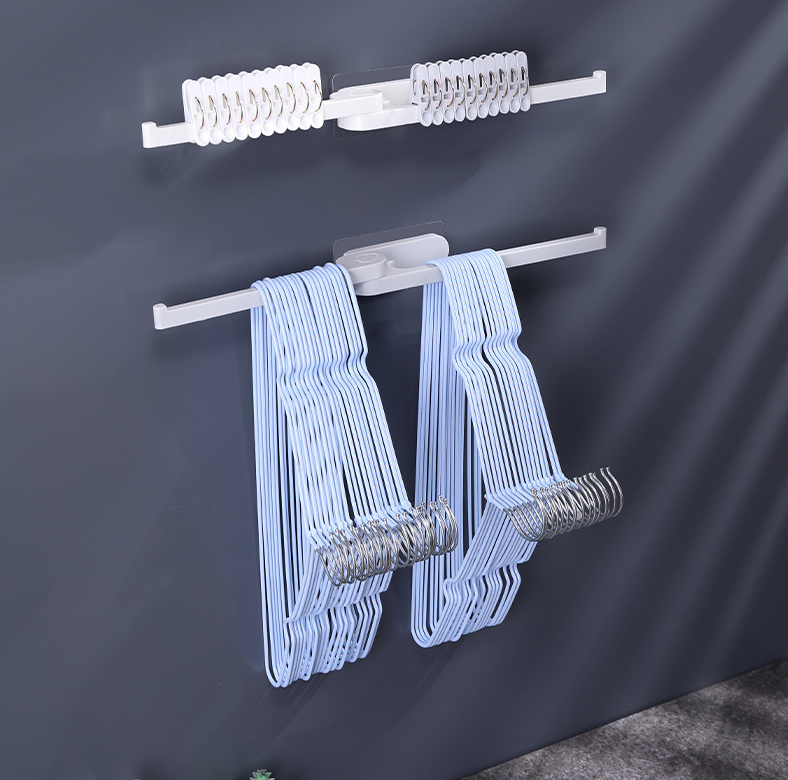 Clothes rack organizer, balcony organizer, no-punch drying clothes rack, wall-mounted put clip hooks