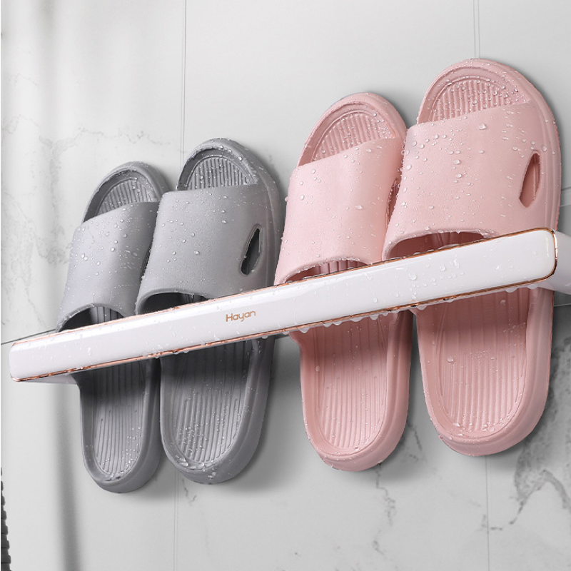 Wall-mounted slipper rack, punch-free slipper drain rack, multi-functional towel rack, home storage